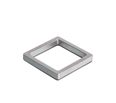 Shell handle angular self-adhesive, 60 x 60 mm, brushed stainless steel