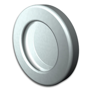 Shell handle round closed self-adhesive, brushed stainless steel