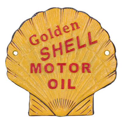Shell Motor Oil Cast Iron Sign Plaque Door Wall House Fence Gate Post ...