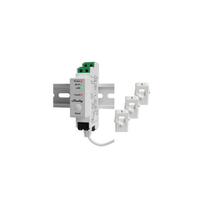 Shelly Pro 3EM-120A 3-Phase DIN-rail Energy Meter