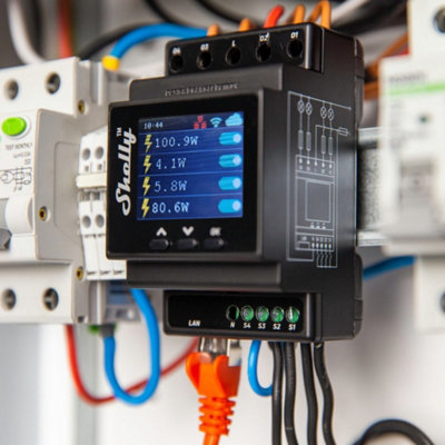 Shelly Pro 4PM 4-Channel DIN-Rail Smart Switch with Power Metering