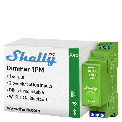 Shelly Pro Dimmer 1PM DIN Rail Smart Dimmer with Power Monitoring