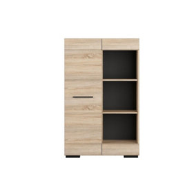 Shelving Bookcase Display Cabinet Shelf 1 Door Storage Sonoma Oak Effect Fever