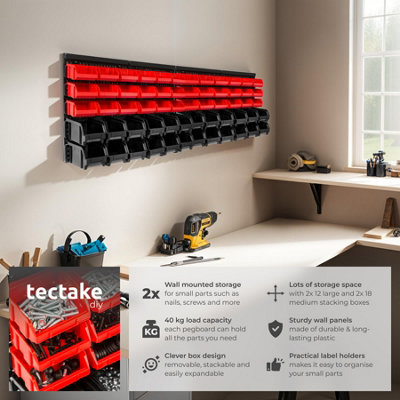 Shelving Storage Boxes Small Parts Rack 12 Large 18 Medium Compartments ...
