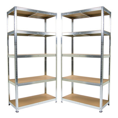 Shelving Storage Unit 5 Tier Wolf Boltless 5-Tier (H)1500mm (W)700mm (D)300mm - 2 Pack