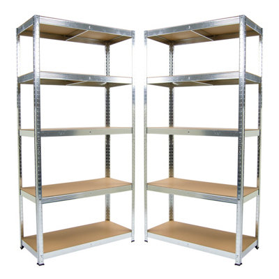 Shelving Storage Unit 5 Tier Wolf Boltless 5-Tier (H)1500mm (W)700mm (D)300mm - 2 Pack