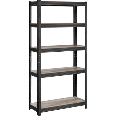 Shelving Unit, 30 x 75 x 150 cm, 650 kg Load Capacity (130 kg per Shelf), Industrial, Adjustable Storage Shelves, for Room