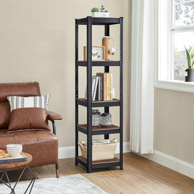 Shelving Unit, 37 x 37 x 150 cm, 400 kg Load Capacity (80 kg per Shelf), Industrial, Adjustable Storage Shelves, for Any Room