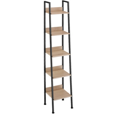 Shelving Unit Chatham - industrial style, free-standing, with up to 5 tiers - industrial wood light, oak Sonoma