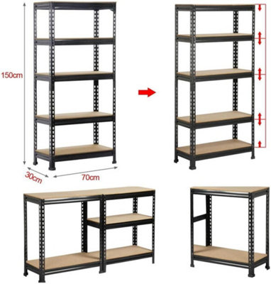 Shelving Unit Metal Shed Storage Shelves Boltless Heavy Duty 5 Tier ...