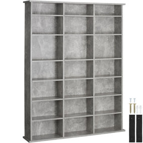 Shelving Unit Stevie - 21 compartments, height-adjustable, removable shelves - concrete gray