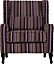 Sherborne Fireside Chair - L95 x W79 x H103 cm - Burgundy Stripe Fabric