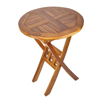 Sherford Teak Hardwood Round Folding Bar Table