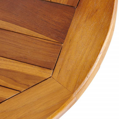 Sherford Teak Hardwood Round Folding Bar Table - 5