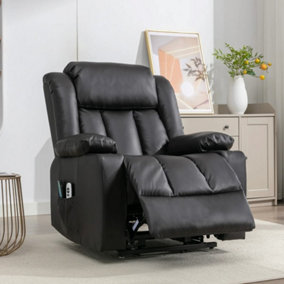 Sheridan Dual Motor Electric Riser Recliner with Massage and Heat - Black