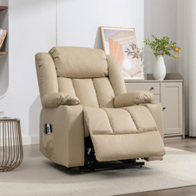 Sheridan Dual Motor Electric Riser Recliner with Massage and Heat - Cream