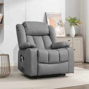 Sheridan Dual Motor Electric Riser Recliner with Massage and Heat - Grey