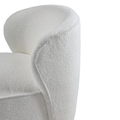 Sherpa Upholstered Swivel Chair White