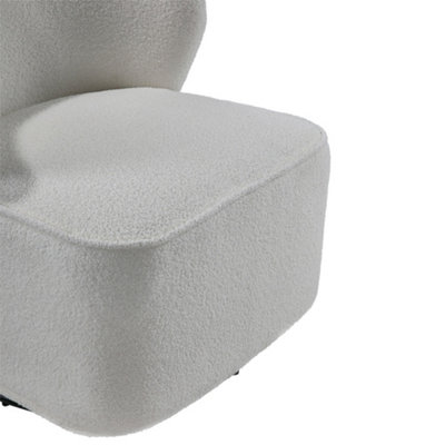 Sherpa Upholstered Swivel Chair White