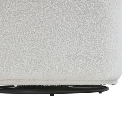 Sherpa Upholstered Swivel Chair White
