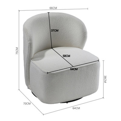 Sherpa Upholstered Swivel Chair White