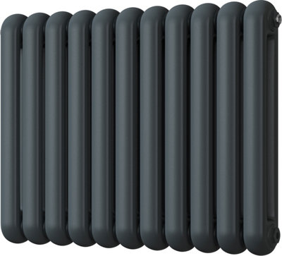 Sherwood - Anthracite Round Top Column Radiator H600mm x W785mm 2 Column