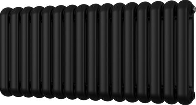 Sherwood - Black Round Top Column Radiator H500mm x W1132mm 2 Column