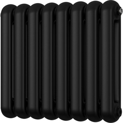 Sherwood - Black Round Top Column Radiator H500mm x W576mm 2 Column