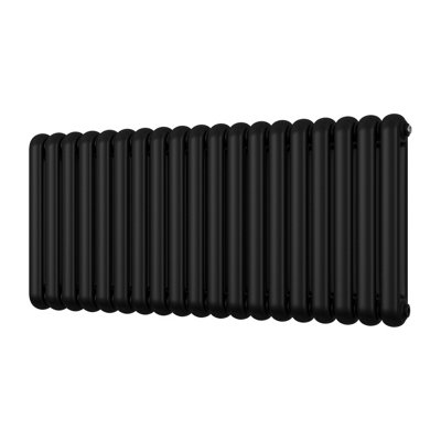 Sherwood Black Round Top Column Radiator H600mm x W1340mm 2 Column