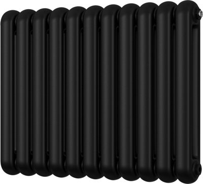 Sherwood - Black Round Top Column Radiator H600mm x W785mm 2 Column