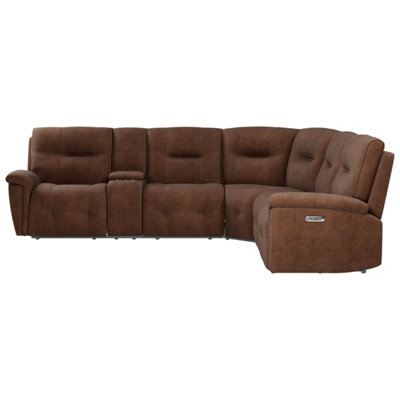 Sherwood Dark Brown Faux Leather Left Hand Facing Reclining Corner Sofa