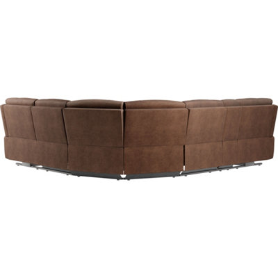 Sherwood Dark Brown Faux Leather Left Hand Facing Reclining Corner Sofa