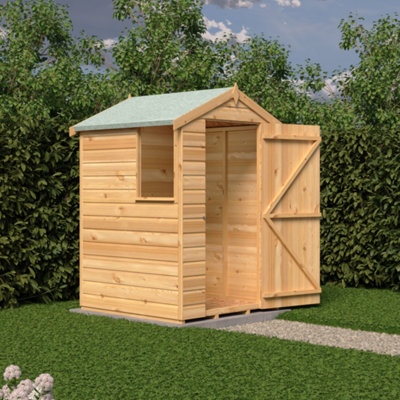 Shetland 4x4ft Shiplap Shed with one window and single door