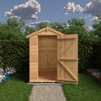 Shetland 4x4ft Shiplap Shed with one window and single door