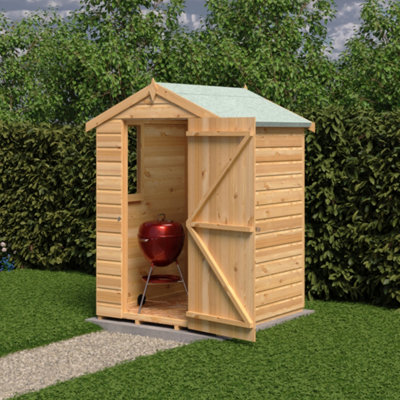 Shetland 4x4ft Shiplap Shed with one window and single door