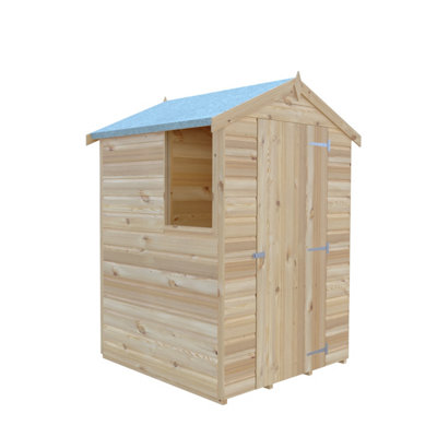 Shetland 4x4ft Shiplap Shed with one window and single door