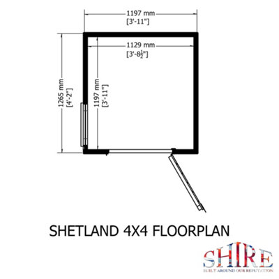 Shetland 4x4ft Shiplap Shed with one window and single door
