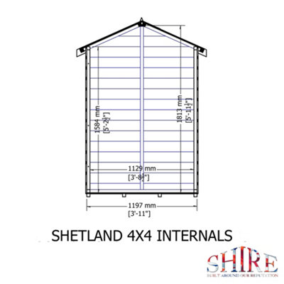 Shetland 4x4ft Shiplap Shed with one window and single door