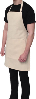 Shield Trade Decorator White Apron, 100% Unbleached Cotton, Large Front Pocket, Extra Long Ties, Best Decorator Apron
