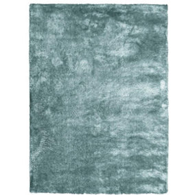 Shimmer Collection Supersoft Shaggy Rug in Duck Egg Blue  ODS22