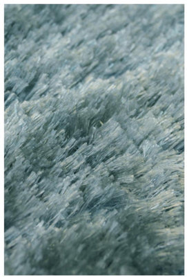 Shimmer Collection Supersoft Shaggy Rug in Duck Egg Blue  ODS22