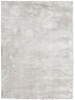 Shimmer Collection Supersoft Shaggy Rug in Silver  ODS14