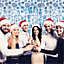 Shimmer Party Event Backdrop Tinsel Curtain Christmas Snow Design 3M x 1M Blue