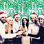 Shimmer Tinsel Curtain Reindeer Christmas Tree Design 2.5M x 1M Green