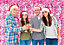 Shimmer Tinsel Curtain Reindeer Christmas Tree Design 2.5M x 1M Pink