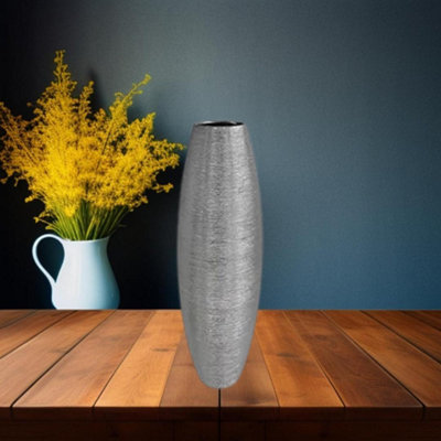 Shimmer Vase Gray Home Décor Vase For Flowers Garden Wedding