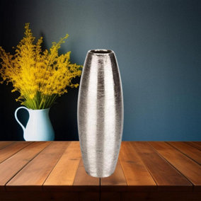 Shimmer Vase Silver Home Décor Vase For Flowers Garden Wedding