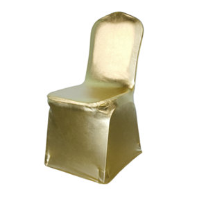 Shiny Gold SpandexChair Cover - Pack of 1