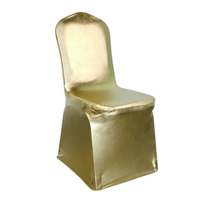 Shiny Gold SpandexChair Covers - Pack of 10