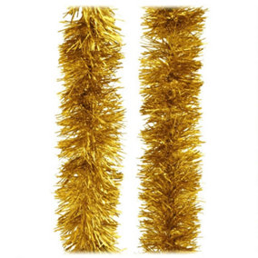 Shiny, Thick Tinsel For Christmas Trees and Decoration, 2m Long, 11cm Wide  Gold
